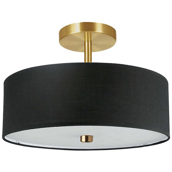 Everly Semi Flushmount By Dainolite At, Hamilton Collection 5 Light Black And Gold Chandelier With Metal Shades