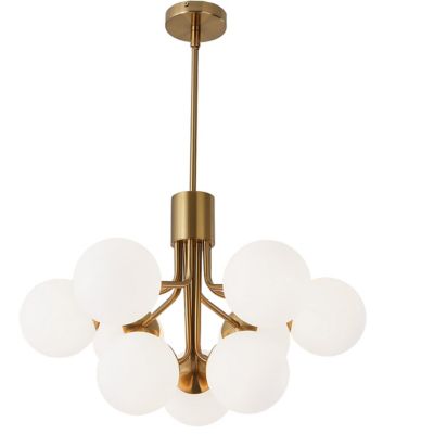 Monte Modern Deco Aged Brass Chandelier