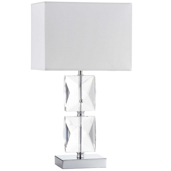 Crystal Rolled Edge Rectangular Table Lamp