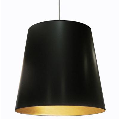 Oversized Drum Pendant Light (Black w|Gold|32 In) - OPEN BOX