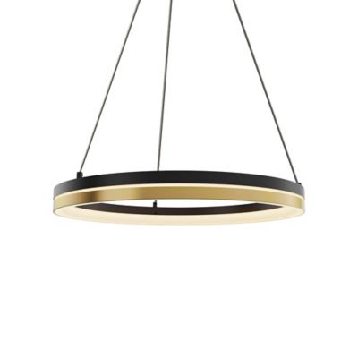 Eclipse Double Ring LED Pendant (Black with Gold) - OPEN BOX