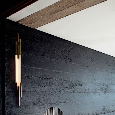 Shown in Opaline and Brushed Brass finish, 41 Inch, in use