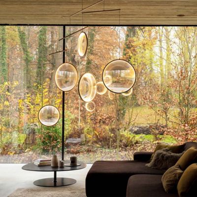 Shown in Black finish, 5 Light option, lit