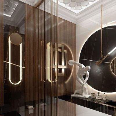 Shown in Polished Bronze finish, Long size