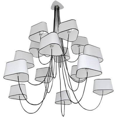 Nuage 15 Chandelier(White w/ Black Border|120 In|S)-OPEN BOX