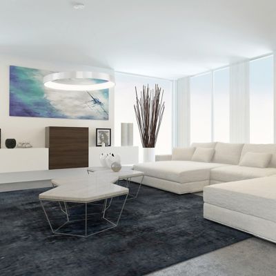 Shown in Brushed Aluminum finish, 43 Inch, in use