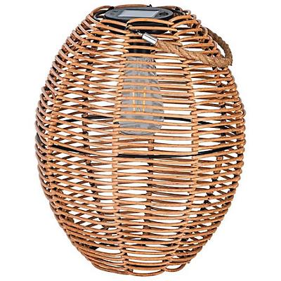 Solar Outdoor Oval Rattan LED Table Lamp
