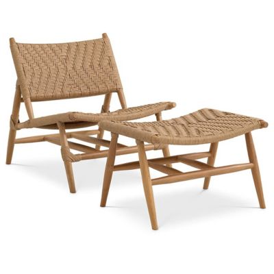 Laroc Outdoor Lounge Chair and Foot Stool