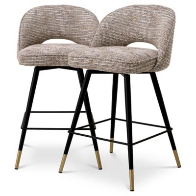 Cliff Counter Stool, Set of 2 (Mademoiselle Beige)-OPEN BOX
