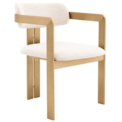 Donato Dining Chair(Brushed Brass with Boucl Cream)-OPEN BOX