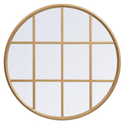 Motif Round Window Pane Mirror