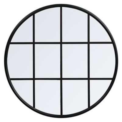 Motif Round Window Pane Mirror