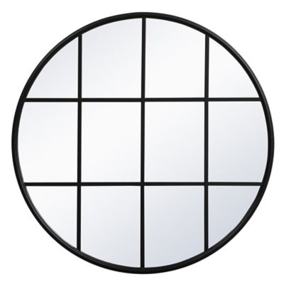 Motif Round Window Pane Mirror
