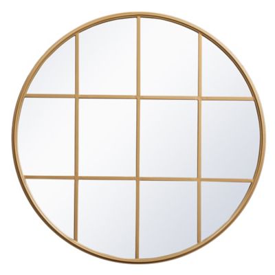 Motif Round Window Pane Mirror