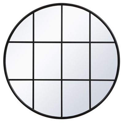 Motif Round Window Pane Mirror