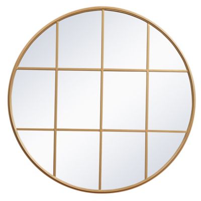 Motif Round Window Pane Mirror