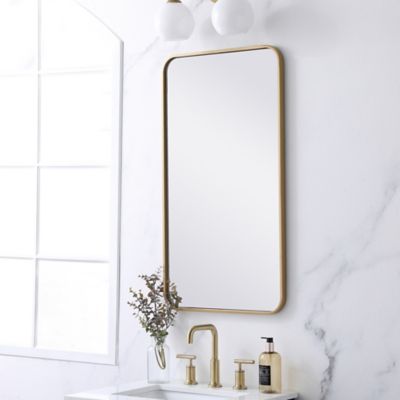 Shown in Brass finish, 20 x 36 size, in use