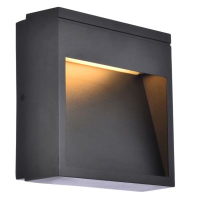 Raine Outdoor Square LED Wall Sconce (Black) - OPEN BOX