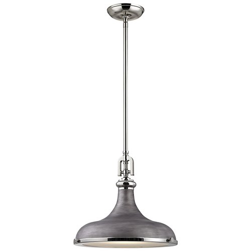 Rutherford Pendant (Nickel & Weathered Zinc/15 In)-OPEN BOX