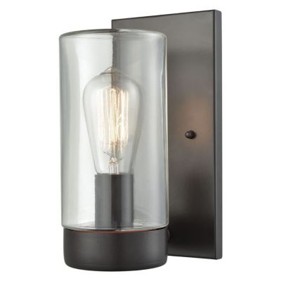 Ambler 1 Light Outdoor Wall Sconce In Oil Rubbed Bronze With Clear Glass