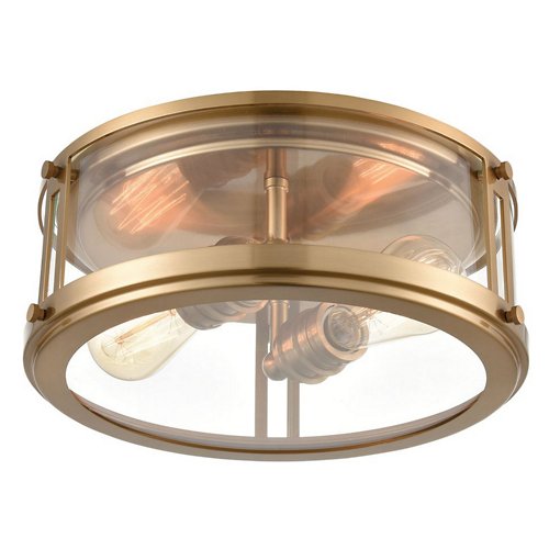 Flushes Flushmount with Clear Glass (Satin Brass) - OPEN BOX