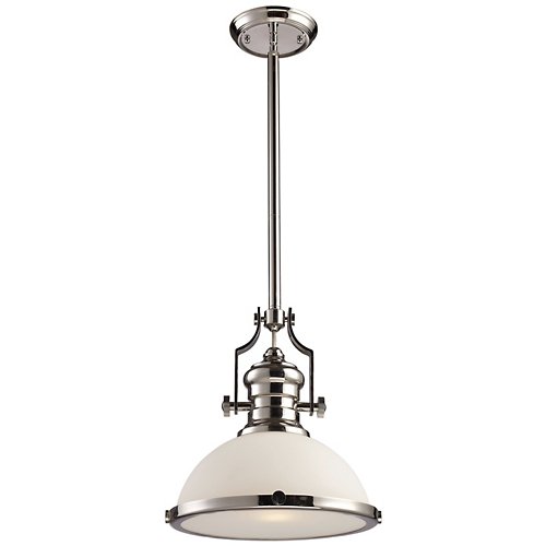 Chadwick Dome Pendant (Polished Nickel w/ Frosted)-OPEN BOX