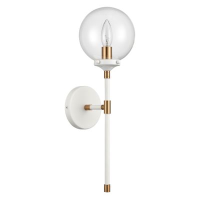 Boudreaux Tall Wall Sconce (White w| Clear)-OPEN BOX