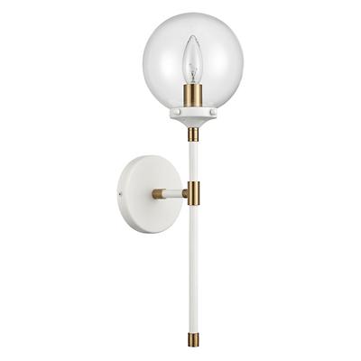 Boudreaux Tall Wall Sconce (White w/ Clear)-OPEN BOX RETURN