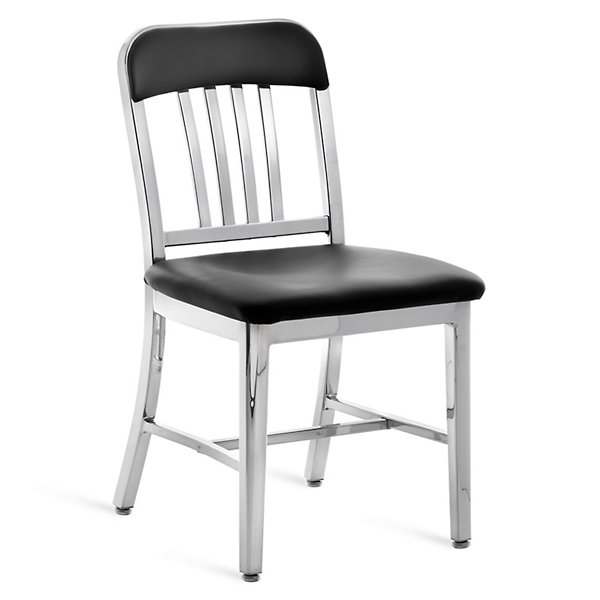 Navy Semi-Upholstered Chair