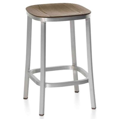 1 Inch Counter Stool, Wood Seat