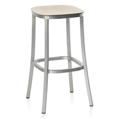 1 Inch Barstool, Wood Seat