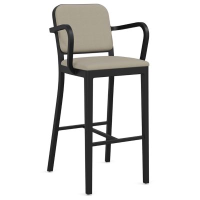 Navy Officer Upholstered Bar/Counter Stool with Arms