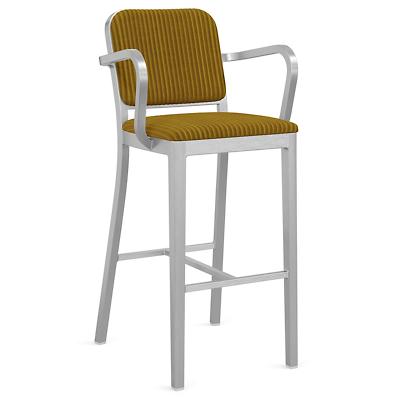 Navy Officer Upholstered Bar/Counter Stool with Arms