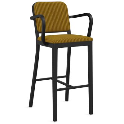 Navy Officer Upholstered Bar/Counter Stool with Arms