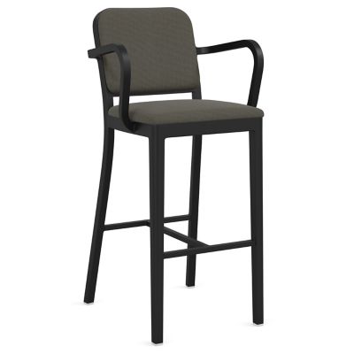 Navy Officer Upholstered Bar/Counter Stool with Arms