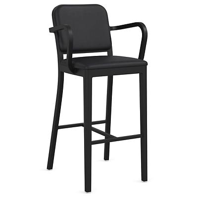 Navy Officer Upholstered Bar/Counter Stool with Arms