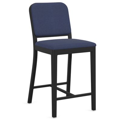 Navy Officer Upholstered Bar/Counter Stool
