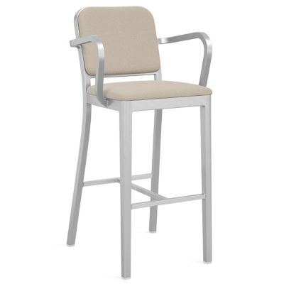 Navy Officer Outdoor Bar / Counter Stool with Arms