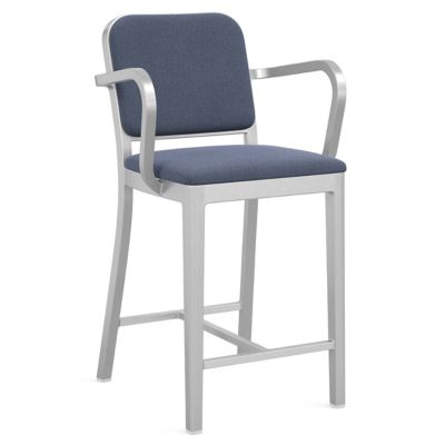 Navy Officer Outdoor Bar / Counter Stool with Arms
