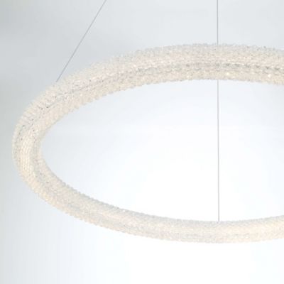 Shown in Chrome finish, Large size, Detail view, lit