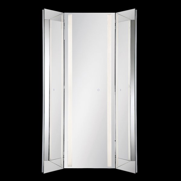 Tri Fold Led Mirror By Eurofase At, Tri Fold Mirror With Lights Full Length