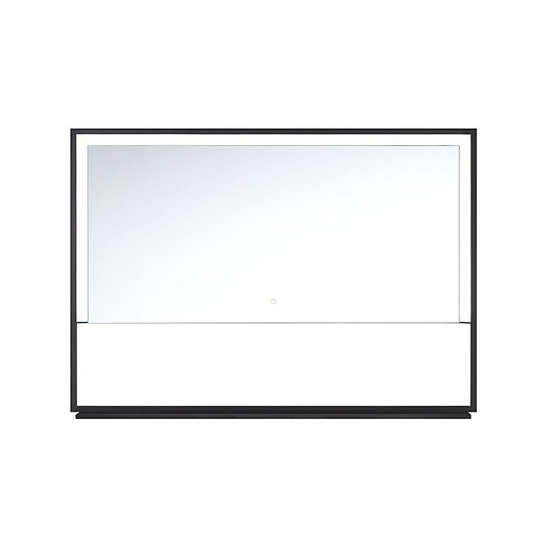 Rectangular LED Mirror with Black Frame