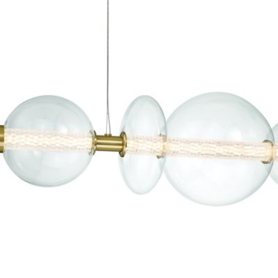 Shown in Gold finish, with Clear Shade color option, Detail view