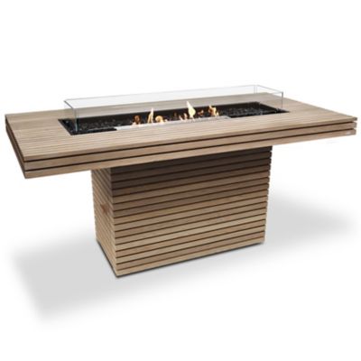 Gin 90 Bar Height Teak Fire Table