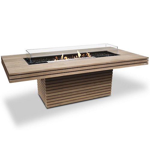 Gin 90 Dining Height Teak Fire Table