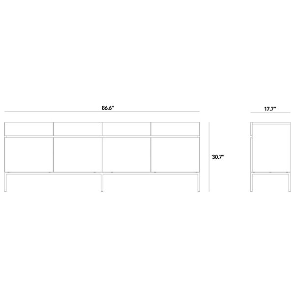 Oak Ligna Sideboard – 4 Doors – 4 Drawers