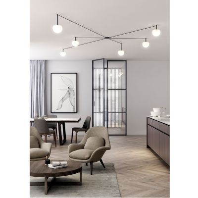 Shown in Black finish, 6 Light