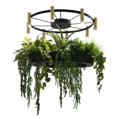 Lavered LED Chandelier With Planter
