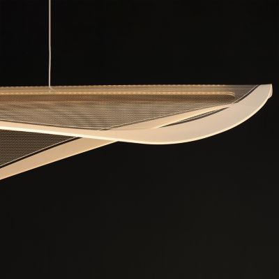 Shown in Gold finish, detail view, lit