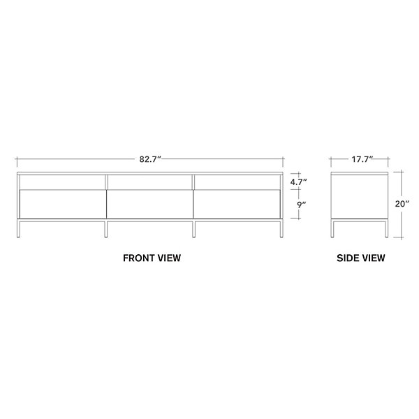 Oak Ligna TV Cupboard - 3 Drawers